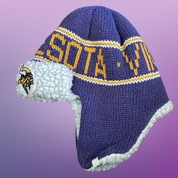 47’ Brand MN Vikings Sherpa Ear Flap Hat One Size - Picture 3 of 3